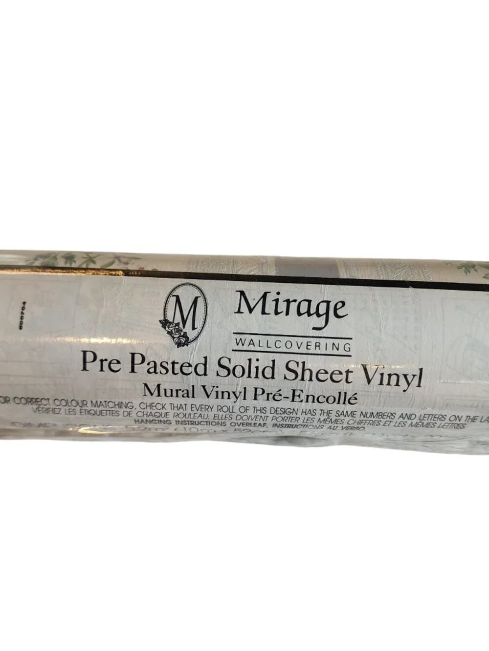 Mirage PrePasted Vinyl wallpaper 1980's floral striped